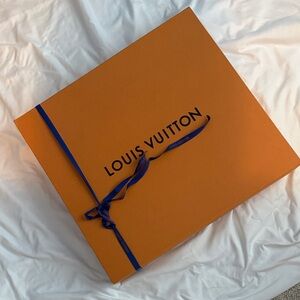 Louis Vuitton Signature Orange Box with Blue Ribbon